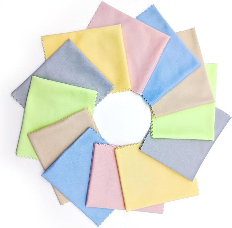 AiMi Assorted Colors Microfiber Cleaning Cloths - 6" x 7" Microfiber Glasses Cloth - Great for Cleaning Eyeglasses, Cell Phones, Screens, Lenses, Glasses and All Delicate Surface (24 Pack Multi-Color) - Image 1